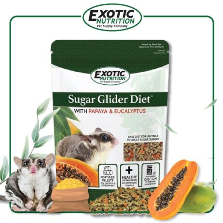 Exotic Nutrition Sugar Glider Diet with Papaya & Eucalyptus - อาหารเม็ดชูการ์ไกลเดอร์ผสมมะละกอและยูคาลิปตัส 2oz