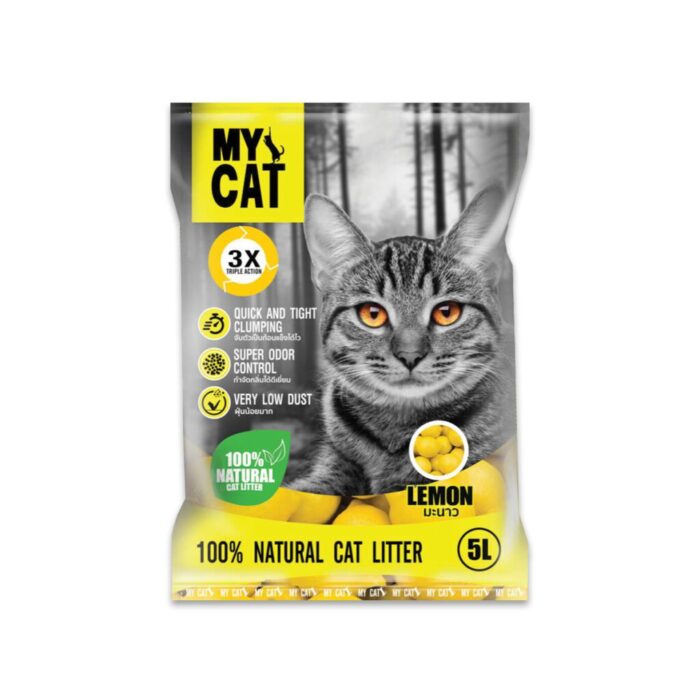 SOOS My Cat 100% Natural Cat Litter Lemon - ทรายแมวเบนโทไนท์ กลิ่นเลมอน 5L (13989)