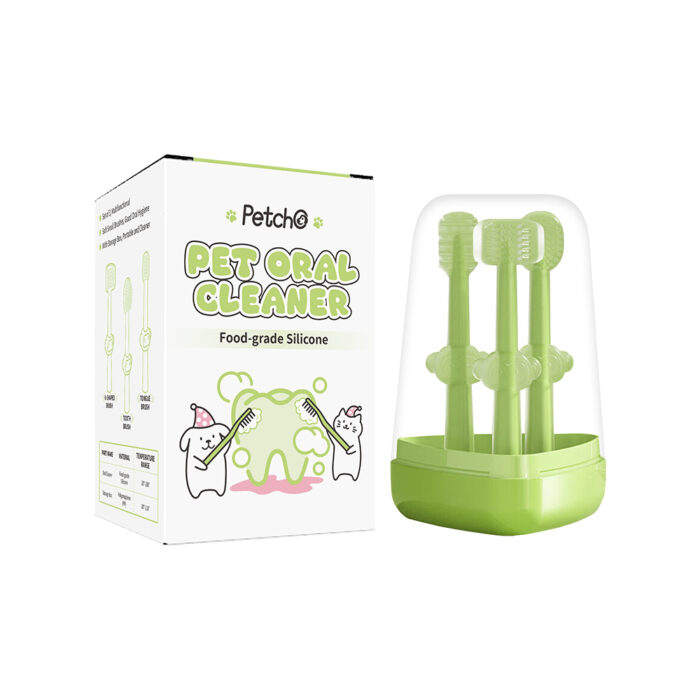 PETCHO Pet Oral Cleaner - แปรงสีฟันสำหรับสัตว์เลี้ยง สีเขียว (15833)