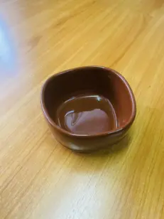 Ceramic Bowl - ถ้วยเซรามิคทรงขนมเปียกปูนรอยคาดเชือก 5 นิ้ว (14647)