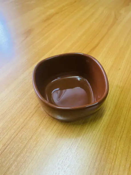 Ceramic Bowl - ถ้วยเซรามิคทรงขนมเปียกปูนรอยคาดเชือก 5 นิ้ว (14647)
