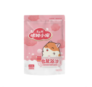 R & M Hamster Bath Sand Rose Scent 500g - ทรายอาบน้ำสำหรับหนูแฮมสเตอร์ กลิ่นดอกกุหลาบ 500 กรัม (13818)