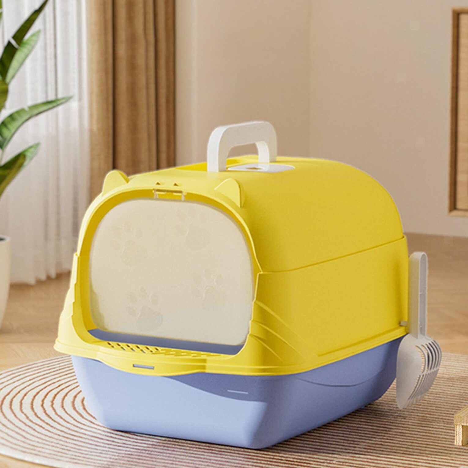 พบคำแนะนำในการเลือกกรงนกที่สมบูรณ์แบบ 9 Cat Litter Box - ห้องน้ำแมวมีหูพร้อมที่ตักทราย (37x51x36cm) (16126)