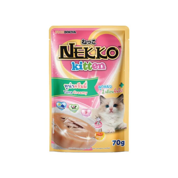 Nekko Kitten - อาหารเปียกลูกแมวรสทูน่าครีมมี่ 70g (15715)