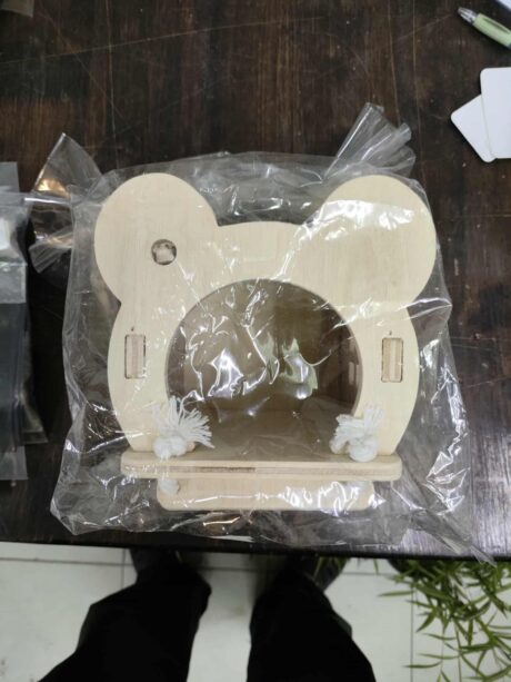 Wooden Hamster House - บ้านไม้สัตว์เลี้ยงขนาดเล็ก มีบันได แบบที่7 (480185)