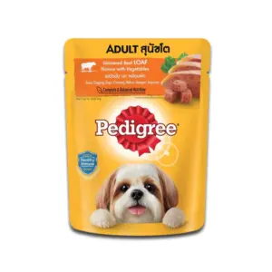 th-11134207-7r98v-lp65c0vtkxuxaf@resize_w450_nl Pedigree Pouch Simmered Beef With Vegetables - อาหารเปียกสุนัขรสเนื้อวัวตุ๋นบดพร้อมผัก 80g (15813)