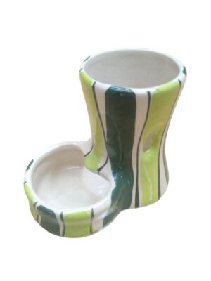 272083 JSM Ceramic - ฐานตั้งขวดน้ำพร้อมถ้วยใส่อาหารเซรามิค (18328)