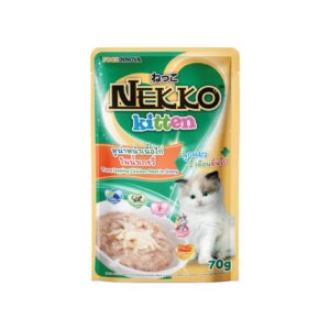 80b9e3418fd477c92b1c6ecab363227b Nekko Kitten - อาหารเปียกลูกแมวรสทูน่าหน้าเนื้อไก่ในน้ำเกรวี่ 70G (27562)
