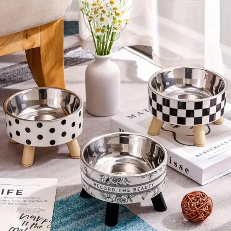 Pet Bowl Elevated + Stainless Steel Bowl