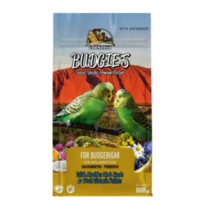 FARMLAND Budgie's Species-Specific Premium Mixture Bird Food 800g FARMLAND Budgie's Species-Specific Premium Mixture Bird Food 800g - อาหารสำหรับนกหงส์หยก สูตรธัญพืชเกรดพรีเมี่ยมคัดพิเศษ 800 กรัม