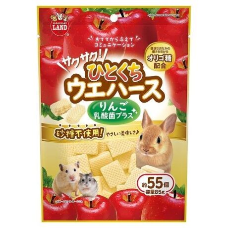 Minimal Land Apple Bite Size Wafer with LAB for Small Animals - ขนมสัตว์เลี้ยง เวเฟอร์อบกรอบรสแอปเปิ้ล 85g (13653)