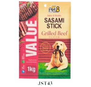 Pet8 Sasami Jerky Value Pack Grilled Beef Flavor 1kg Pet8 Sasami Jerky Value Pack Grilled Beef Flavor 1kg