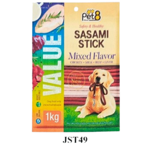 Pet8 Sasami Jerky Value Pack Mixed Chicken, Milk, Beef and Liver Flavor 1kg Pet8 Sasami Jerky Value Pack Mixed Chicken, Milk, Beef and Liver Flavor 1kg