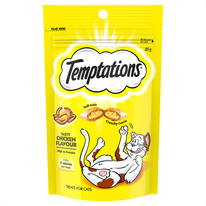 Temptations Tasty Chicken Flavour - ขนมแมวสอดไส้ครีมรสเทสตี้เนื้อไก่ 75G (28246)