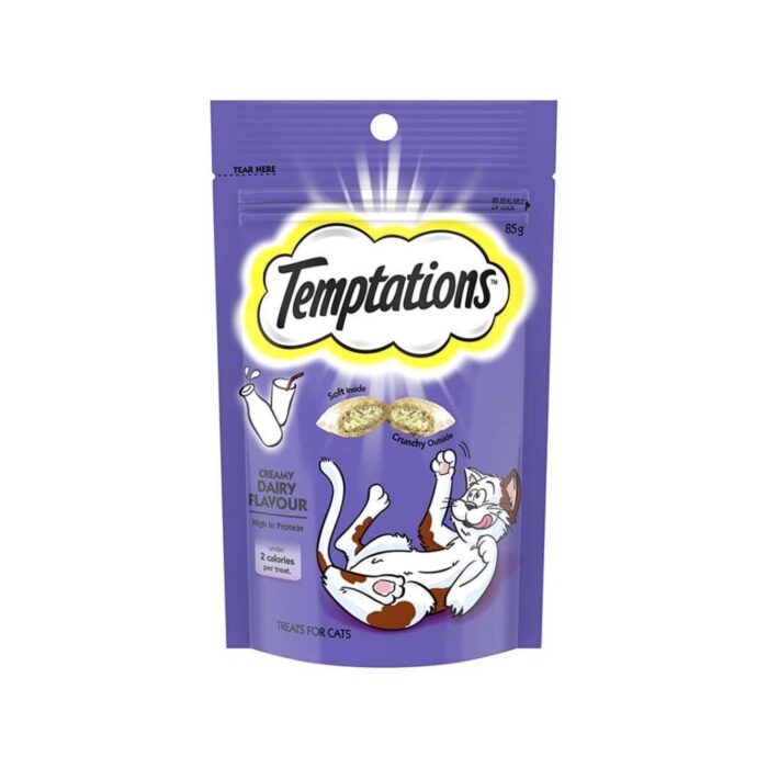Temptations Creamy Dairy Flavour - ขนมแมวสอดไส้ครีมรสครีมมี่แดลี่ 75G (24271)