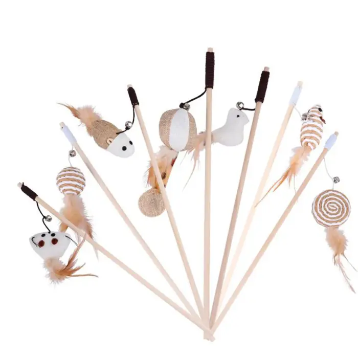 cat_wood_sticks Cat Teaser Wand - ไม้ล่อแมวสีน้ำตาล (คละแบบ) (019010)