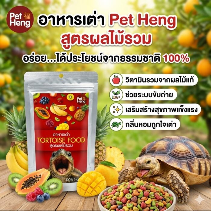 Pet Heng Tortoise Food - อาหารเต่าบก สูตรผลไม้รวม