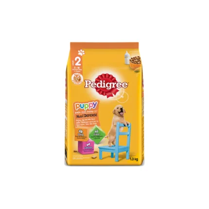 Pedigree Puppy Nutri Defense Chicken Egg & Milk Flavour - อาหารสำหรับลูกสุนัข อายุ 3-18 เดือน รสไก่ไข่และนม 1.3kg (17693)