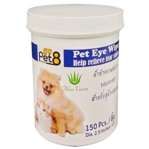 1 Pet8 Pet Eye Wipe - ผ้าเช็ดทำความสะอาดคราบน้ำตา 150ชิ้น (40871)