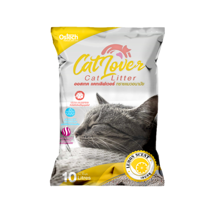 TBD Ostech Cat Lover Cat Litter Lemon Scent - ทรายแมวเบนโทไนท์กลิ่นเลมอน 10L (30979)