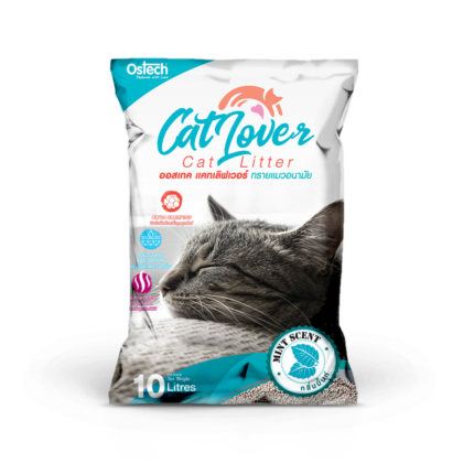 TBD Ostech Cat Lover Cat Litter Mint Scent - ทรายแมวเบนโทไนท์กลิ่นมื้นท์ 10L (40344)
