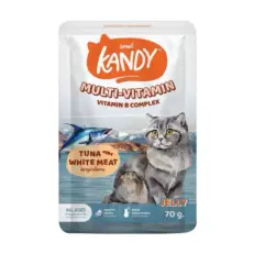Kandy Multi-Vitamin Pouch Cat Food Tuna White Meat - อาหารแมวเปียก สูตรวิตามินรวม รสปลาทูน่าเนื้อขาว 70g (252538)