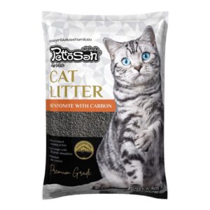 Pettosan Premium Cat Litter Charcoal - ทรายแมวภูเขาไฟผสมคาร์บอน 6L (50269)