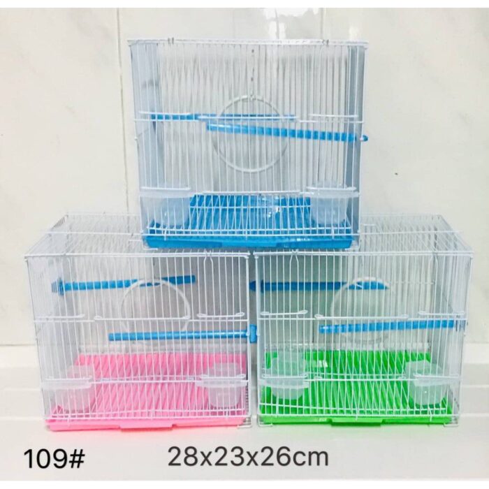 SOOS KIAO 109 Bird Cage - กรงนกสี่เหลี่ยมพร้อมอุปกรณ์ (28x23x26cm) (51189)