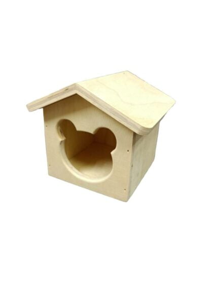 Wooden Hamster House - บ้านไม้สัตว์เลี้ยง หนูแฮมสเตอร์ รูปหน้าหมี (47261)