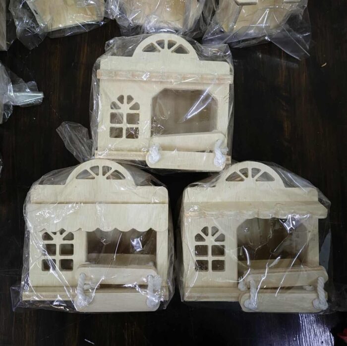 Wooden Hamster House - บ้านไม้สัตว์เลี้ยงขนาดเล็ก มีบันได แบบที่1