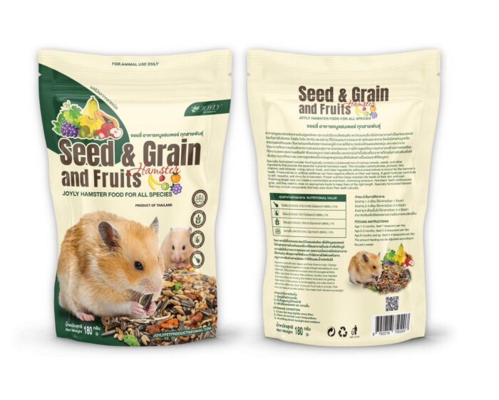 51714 Joyly Hamster Food Seed & Grain and Fruits - อาหารสำหรับหนูแฮมสเตอร์ สูตรผลไม้รวม 180g (51714)