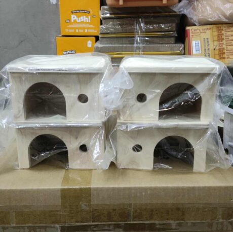 Wooden Hamster House - บ้านไม้แฮมสเตอร์ ไม่มีหลังคา เจาะรูเล็ก