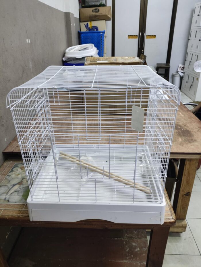 กรงนก 47081 Morumaru Bird Cage BSB20501 - กรงนกซี่ลวด พร้อมขอนไม้ (45x36x49cm)