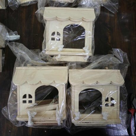 Wooden Hamster House - บ้านไม้สัตว์เลี้ยงขนาดเล็ก มีบันได แบบที่3
