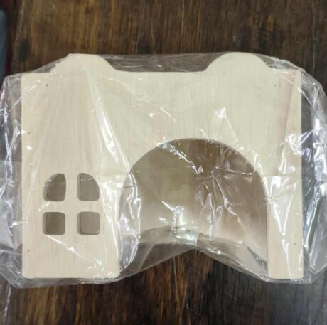 Wooden Hamster House - บ้านไม้แฮมสเตอร์ ไม่มีหลังคา มีขอบเนิน (13387)