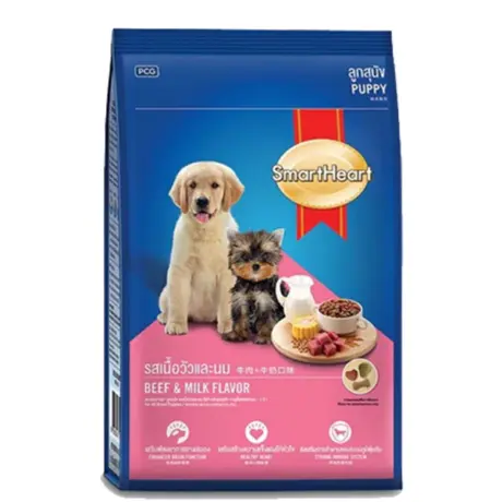 Smartheart Puppy Chicken Beef & Milk - อาหารลูกสุนัขรสเนื้อวัวและนม 15kg (53890)
