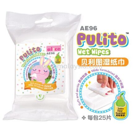 TBD 50% Alice Pulito Wet Wipes AE96 - ผ้าเช็ดทำความสะอาดกลิ่นลูกแพร์เขียว (57226)