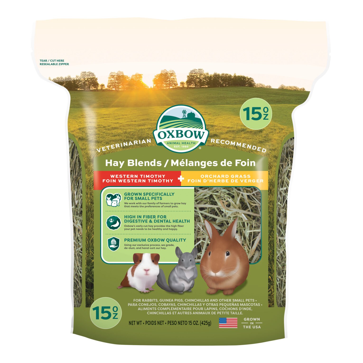 พบคำแนะนำในการเลือกกรงนกที่สมบูรณ์แบบ 10 Oxbow Hay Blend Timothy + Orchard Hay - หญ้าทิโมธีผสมหญ้าออร์ชาร์ด 15oz (58699)