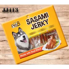 Pet8 Sasami Jerky JJ413 - สันในไก่พันแท่งเกลียวขาว 160g*2pack (444787)