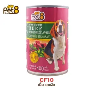 CF10 Pet8 Dog Food Beef & Vegetable - อาหารสุนัขกระป๋อง เนื้อและผัก 400g (10867)