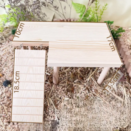 Pet Cage Decorations - ชานชาลาไม้ตกแต่งกรงสำหรับสัตว์เล็ก (28×17×13.5cm)