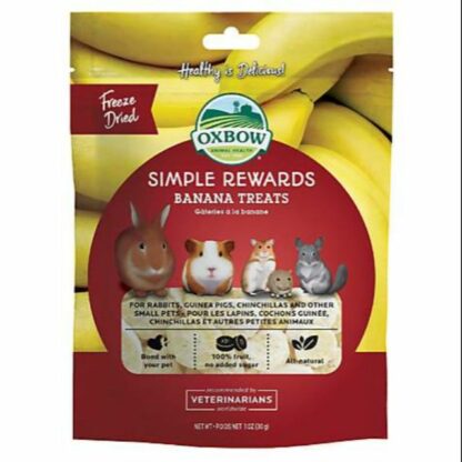 Oxbow Simple Rewards Banana Treats - ขนมสัตว์ฟันแทะกล้วยอบแห้ง 30g (59540)