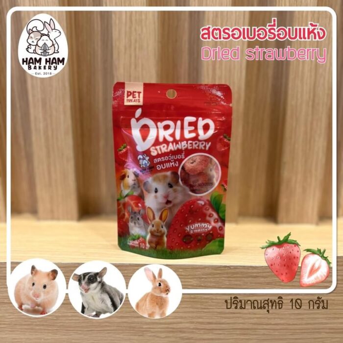 Ham Ham bakery Dried Strawberry - ขนมสัตว์เลี้ยง สตรอว์เบอร์รี่อบแห้ง 10g