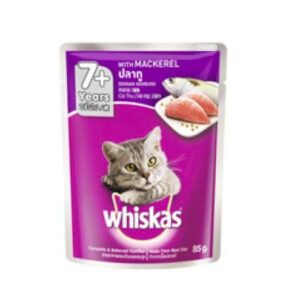 1 Whiskas Pouch Mackerel - อาหารเปียกแมว 7+ ปีขึ้นไปรสปลาทู 80g (73423)
