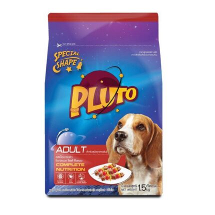 Pluto Adult Dog Food Barbcue Flavor - อาหารสุนัขโตพันธุ์ใหญ่อายุ 1 ปี+ รสบาร์บีคิว 1.5kg (76965)