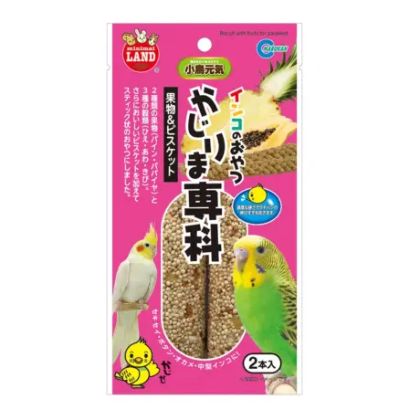 Minimal Land Kajiri Bars for Parakeets - สแน็คบาร์นก ผสมผลไม้และข้าวฟ่าง (150กรัม x 2แท่ง)