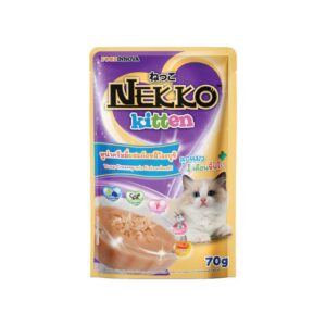 e75e7b3064e16e327431a48a5cf5b84a Nekko Kitten - อาหารเปียกลูกแมวรสทูน่าครีมมี่ผสมคัตทสึโอะบูชิ 70g (80323)