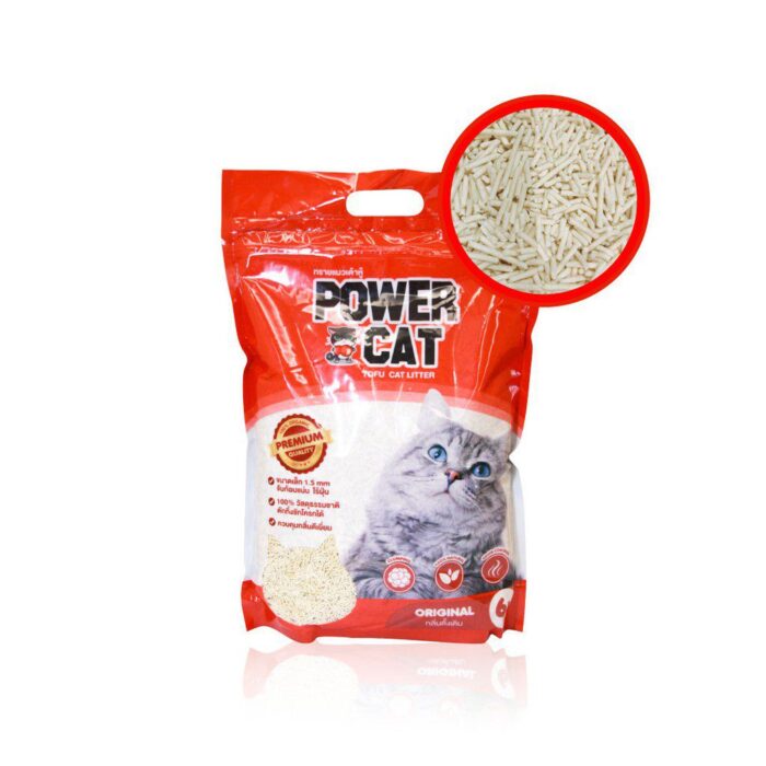 Power Cat Tofu Cat Litter Original Milk Scent - ทรายแมวเต้าหู้สูตรดั้งเดิมกลิ่นนม 6L (93491)
