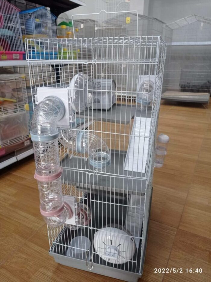 236141-4 KIAO Hamster Cage 511DB - กรงแฮมเตอร์ 4ชั้นพร้อมอุปกรณ์ (55x30x70cm) (236141)