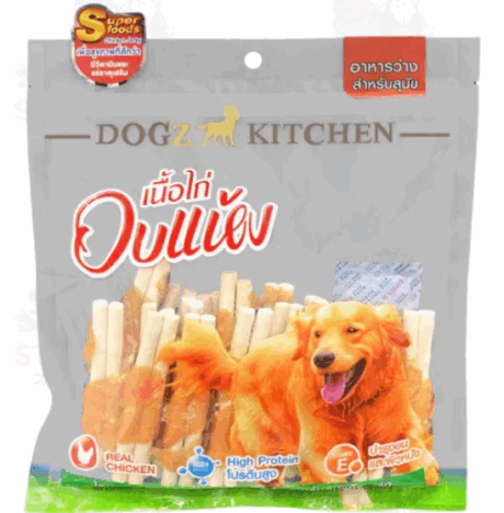 Dogz Kltchen Dog Treats JHA04 - ขนมสุนัข เนื้อไก่พันสติ๊กนมคู่ 380g (25744)